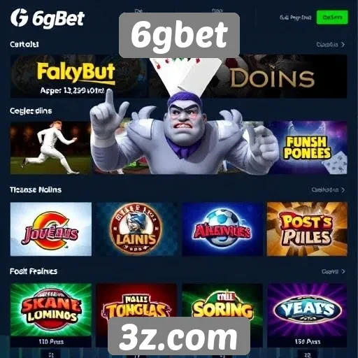 Variedade de jogos disponíveis na plataforma 6gbet